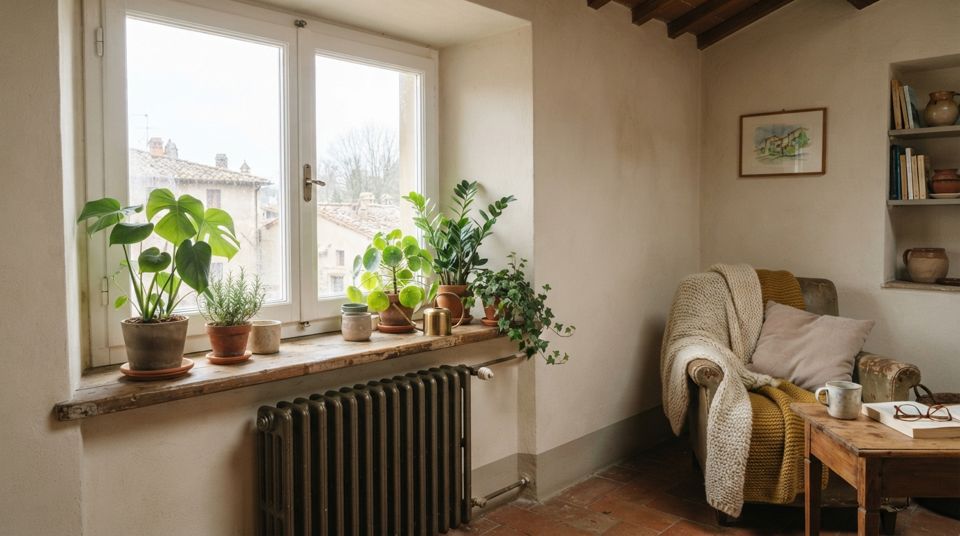 Piante d’appartamento in inverno: termosifoni, luce e umidità