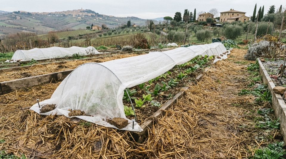 Proteggere l’orto dal gelo: tessuto non tessuto e pacciamatura