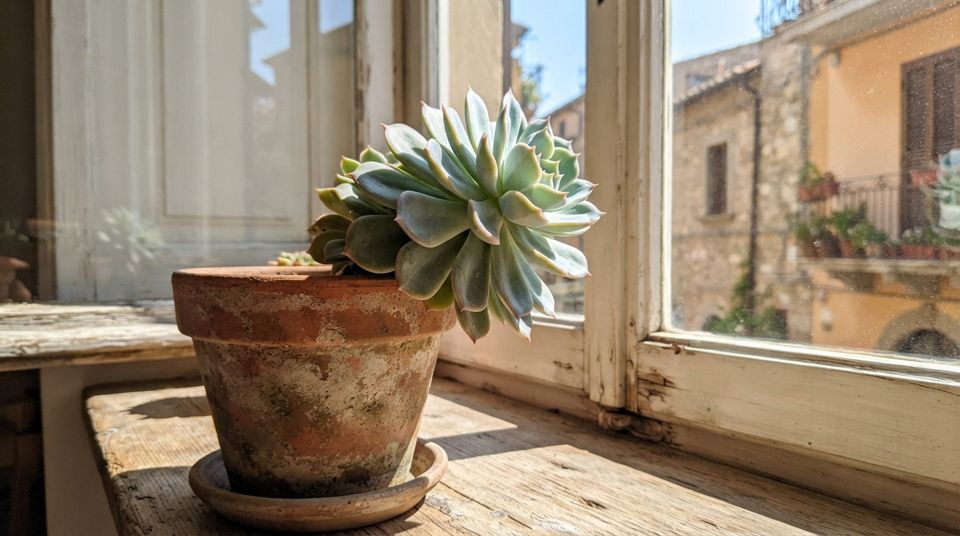 Echeveria e piante a rosetta: perché si allungano e come rimediare